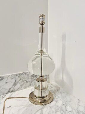 Brand New Discontinued Jonathan Adler Solid Crystal Modern Table Lamp Base